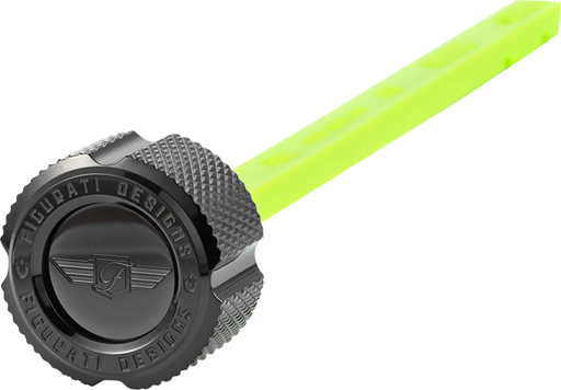 FIGURATI DESIGNS Performance Magnetic Oil Dipstick - Knurled - Black - Indian FD01-MAGDSTS-KN-BLK