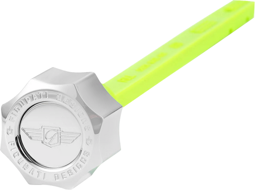 FIGURATI DESIGNS Performance Magnetic Oil Dipstick - Curved - Silver - Indian FD01-MAGDSTS-SM-SS