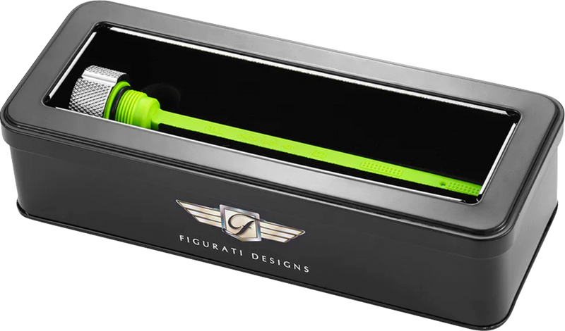 FIGURATI DESIGNS Magnetic Oil Dipstick - Knurled - Silver - Indian FD01-MAGDSTS-KN-SS