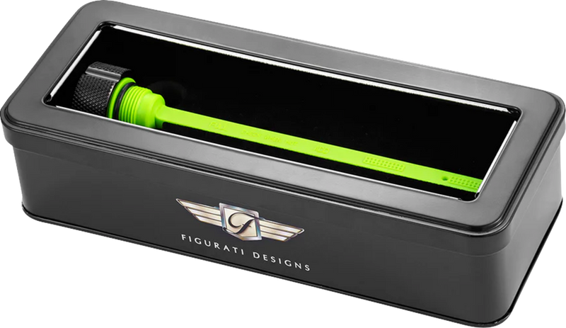 FIGURATI DESIGNS Performance Magnetic Oil Dipstick - Knurled - Black - Indian FD01-MAGDSTS-KN-BLK