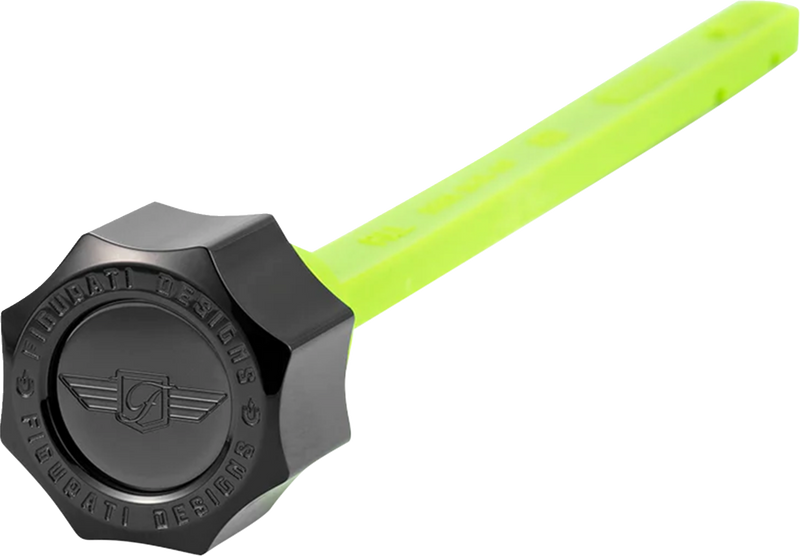 FIGURATI DESIGNS Magnetic Oil Dipstick - Curved - Black - Indian FD01-MAGDSTS-SM-BLK