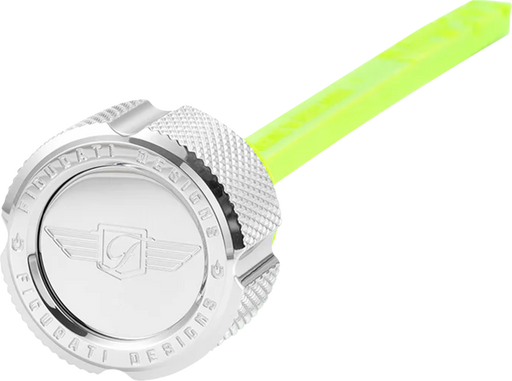 FIGURATI DESIGNS Magnetic Oil Dipstick - Knurled - Silver - Indian FD01-MAGDSPP-KN-SS