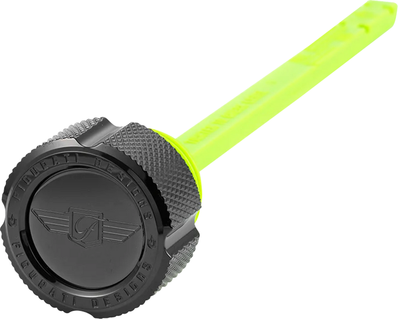 FIGURATI DESIGNS Magnetic Oil Dipstick - Knurled - Black - Indian FD01-MAGDSPP-KN-BLK