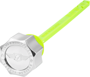 FIGURATI DESIGNS Magnetic Oil Dipstick - Curved - Silver - Indian FD01-MAGDSPP-SM-SS