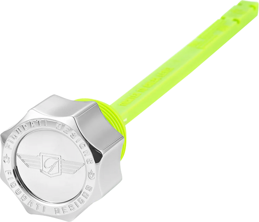 FIGURATI DESIGNS Magnetic Oil Dipstick - Curved - Silver - Indian FD01-MAGDSPP-SM-SS