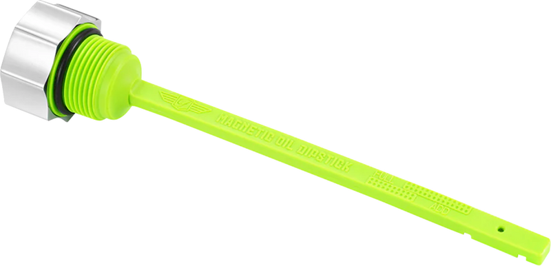 FIGURATI DESIGNS Magnetic Oil Dipstick - Curved - Silver - Indian FD01-MAGDSPP-SM-SS