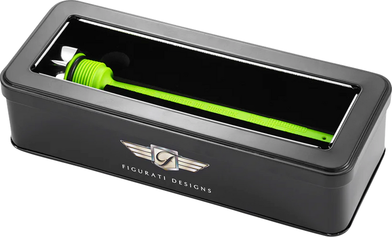 FIGURATI DESIGNS Magnetic Oil Dipstick - Curved - Silver - Indian FD01-MAGDSPP-SM-SS