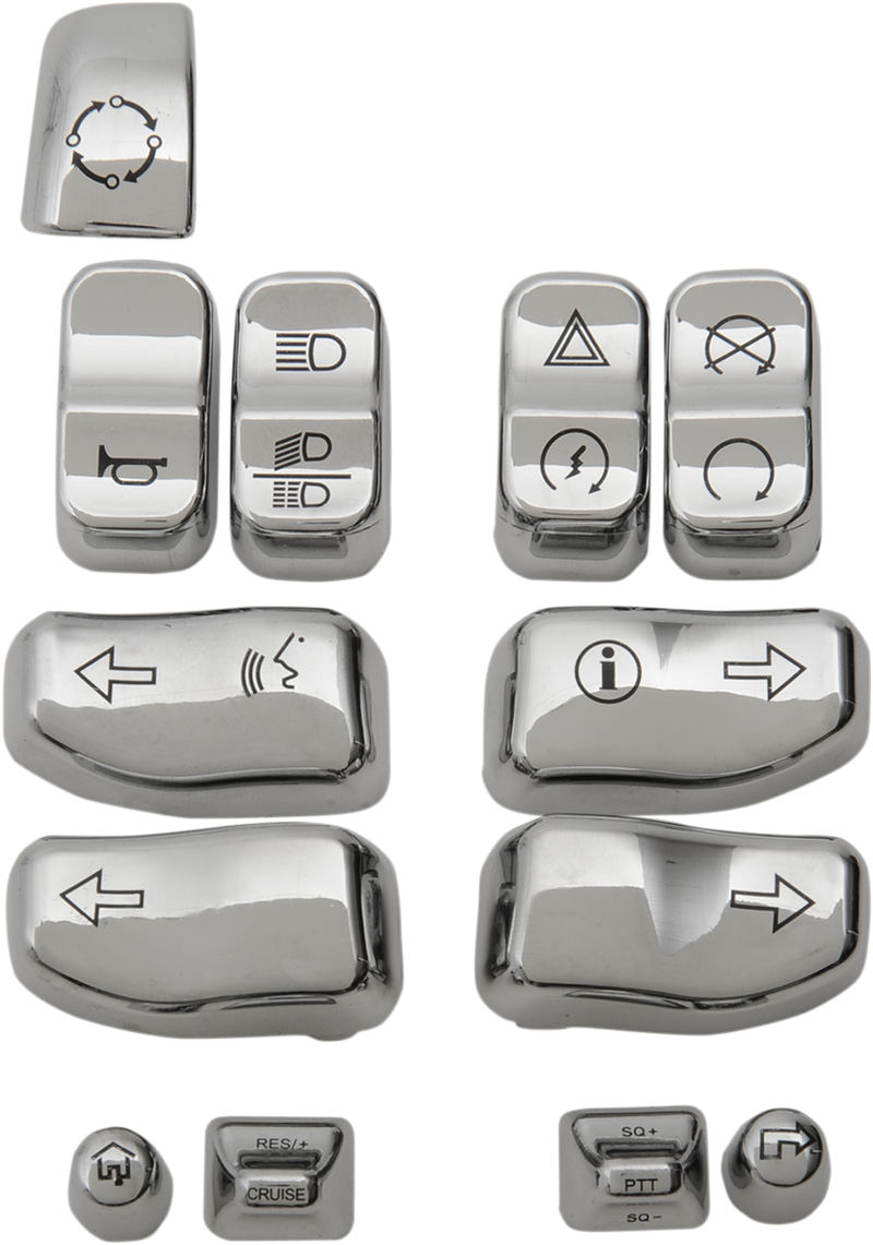 DRAG SPECIALTIES Replacement 13-Piece Switch Cap Kit - Chrome