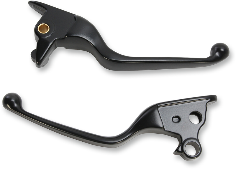 DRAG SPECIALTIES Late-Style Wide Blade Brake / Clutch Lever Set - Matte Black