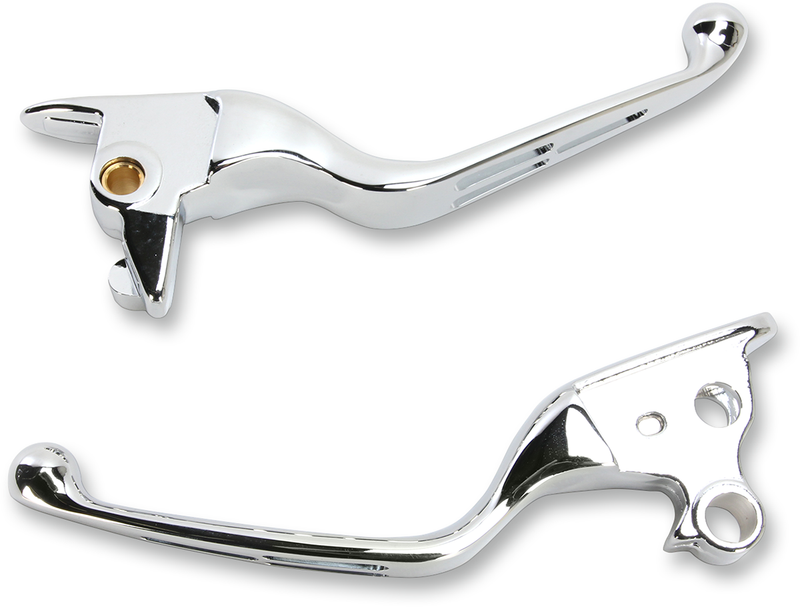 DRAG SPECIALTIES Slotted Wide Blade Brake / Clutch Lever Set - Chrome