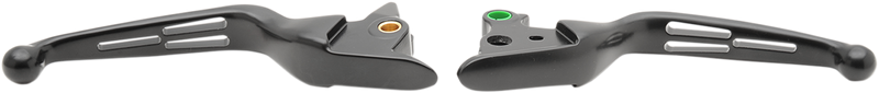 DRAG SPECIALTIES Slotted Wide Blade Brake / Clutch Lever Set - Matte Black