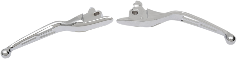 DRAG SPECIALTIES Replacement Wide Blade Slotted Brake/Clutch Lever Set - Chrome - Hydraulic