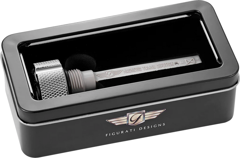 FIGURATI DESIGNS Transmission Oil Dipstick - Magnetic - Silver - Twin Cam FD01-MAGTD-KN-SS