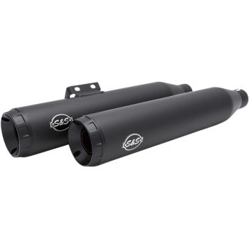 S&S CYCLE Grand National Race Slip-On Mufflers - Black - Softail '18-'23