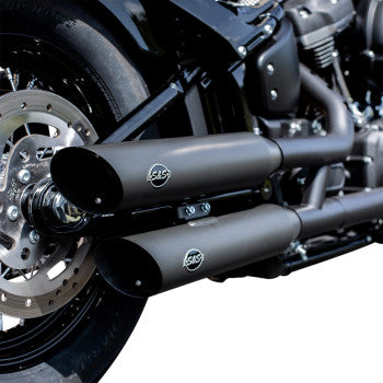 S&S CYCLE Slash-Cut Slip-On Mufflers - 50 State - Black - Softail '18-'23