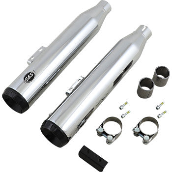 S&S CYCLE Grand National 50 State Slip-On Mufflers - Chrome with Black Tips - Softail '18-'23