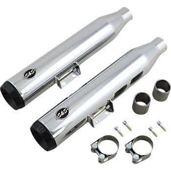 S&S CYCLE Grand National 50 State Slip-On Mufflers - Chrome with Black Tips - Softail '18-'22