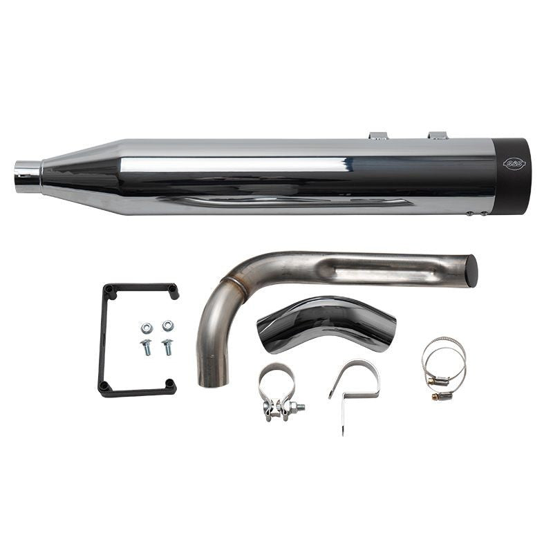 S&S CYCLE Shadow Muffler Kit - Chrome with Black Tip - Sidewinder  - Touring '95-'08