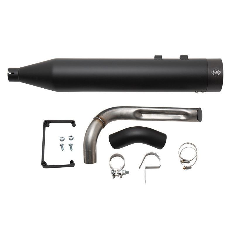 S&S CYCLE Shadow Muffler Kit - Black with Black Tip - Sidewinder  - Touring '95-'08