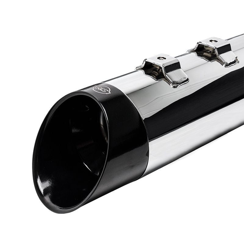 S&S CYCLE 4-1/2" MK45 Cutlass Performance Mufflers - Chrome with Black Tips - Touring '17-'25