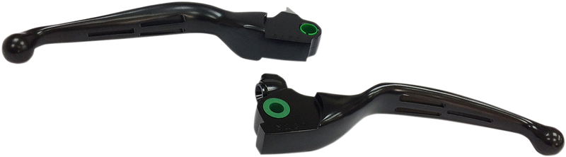 DRAG SPECIALTIES Slotted Wide Blade Lever Set - Matte Black