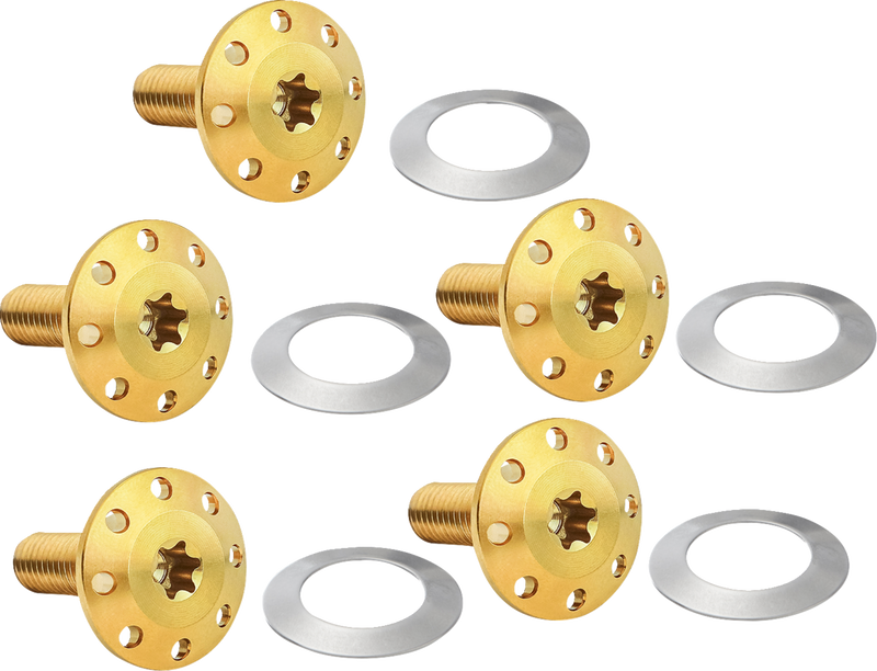 ARLEN NESS Bolt Kit - Holeshot/Front/Floating/Brake Rotor - Spoke Mount - Gold - 5 Pack 300-922