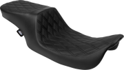 DRAG SPECIALTIES SEATS Predator 2-Up Seat - Vinyl - Double Diamond - Black Stitching- w/o Backrest - FL '97-'07 4695B