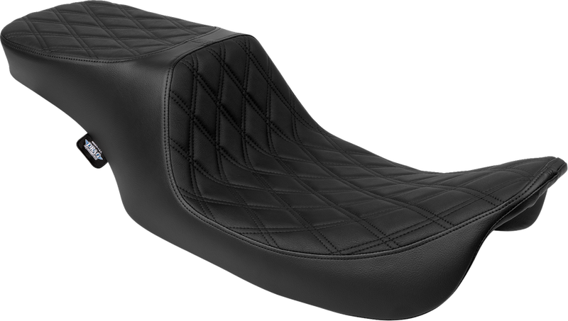 DRAG SPECIALTIES SEATS Predator 2-Up Seat - Vinyl - Double Diamond - Black Stitching- w/o Backrest - FL '97-'07 4695B