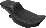 DRAG SPECIALTIES SEATS Extended Reach Predator III Seat - Double Diamond - Black Stitching - Vinyl - FLH/FLT '23-'24 4705B