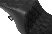 DRAG SPECIALTIES SEATS Predator 2-Up Seat - Vinyl - Double Diamond - Black Stitching- w/o Backrest - FL '97-'07 4695B