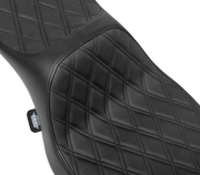 DRAG SPECIALTIES SEATS Extended Reach Predator III Seat - Double Diamond - Black Stitching - Vinyl - FLH/FLT '23-'24 4705B