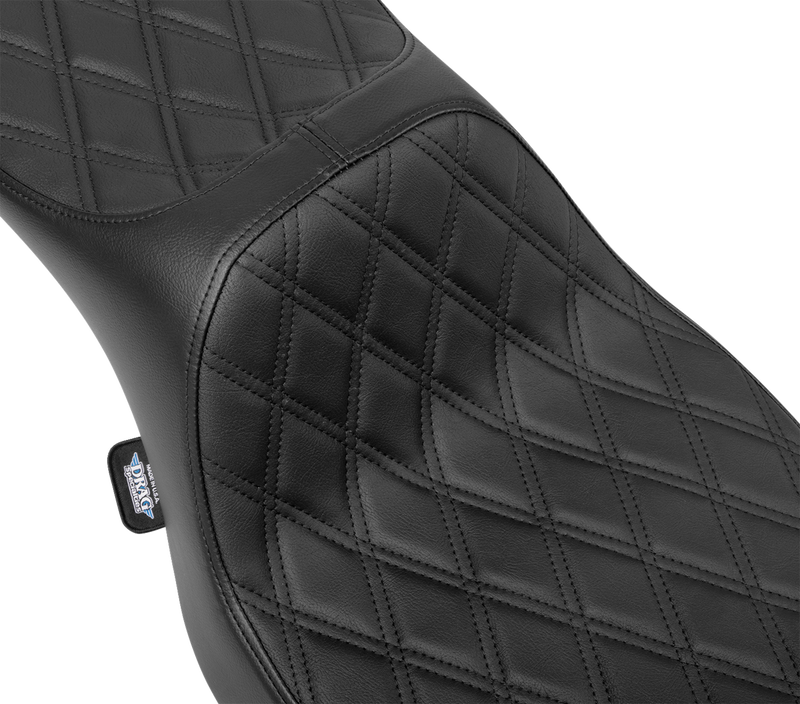 DRAG SPECIALTIES SEATS Extended Reach Predator III Seat - Double Diamond - Black Stitching - Vinyl - FLH/FLT '23-'24 4705B