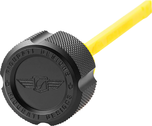 FIGURATI DESIGNS Performance Magnetic Oil Dipstick - Knurled - Black - M8 Touring/Trike FDP01-M8KN-BLK