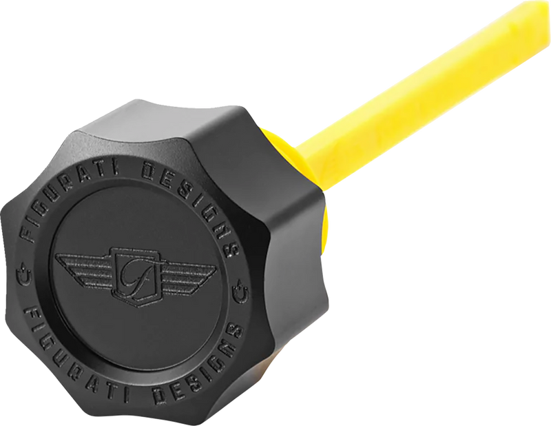 FIGURATI DESIGNS Performance Magnetic Oil Dipstick - Curved - Black - M8 Touring/Trike FDP01-M8SM-BLK