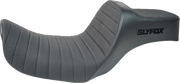 SLYFOX Highnoon Seat - Vinyl - Classic Stitch - Black Logo - Dyna '12-'16 4694A-slyfox