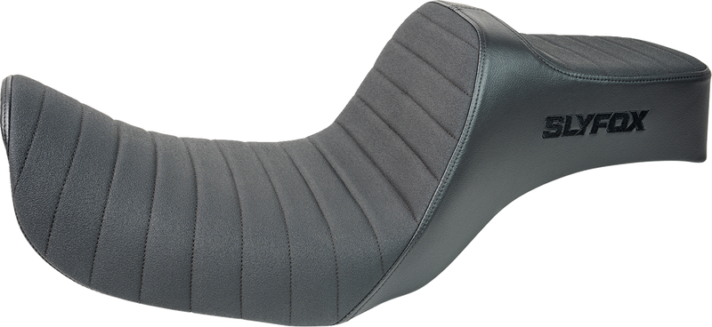 SLYFOX Highnoon Seat - Vinyl - Classic Stitch - Black Logo - Dyna '12-'16 4694A-slyfox