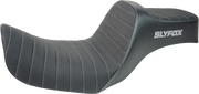 SLYFOX Highnoon Seat - Vinyl - Classic Stitch - Gray Logo - Dyna '12-'16 4694B-slyfox