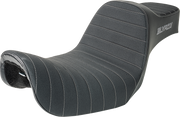 SLYFOX Highnoon Seat - Vinyl - Classic Stitch - Gray Logo - Dyna '12-'16 4694B-slyfox