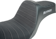 SLYFOX Highnoon Seat - Vinyl - Classic Stitch - Gray Logo - Dyna '12-'16 4694B-slyfox