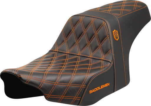 SADDLEMEN Pro Series SDC Performance Seat - Orange Stitching - w/o Backrest - FLT/FLH '23-'24 SC82307D3