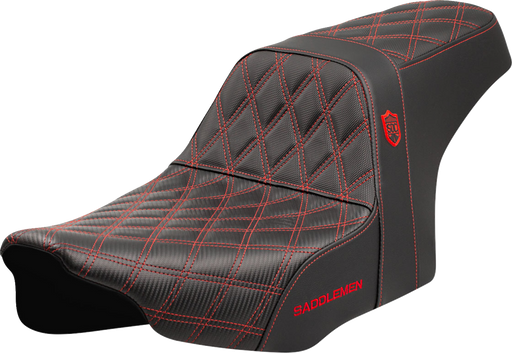 SADDLEMEN Pro Series SDC Performance Seat - Red Stitching - w/o Backrest - FLT/FLH '23-'24 SC82307D4