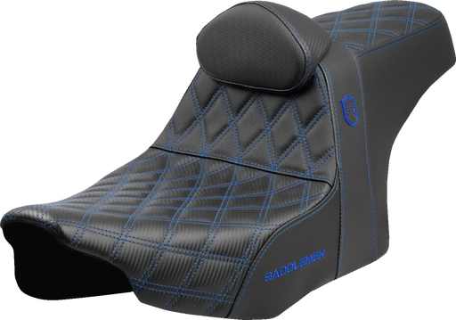 SADDLEMEN Pro Series SDC Performance Seat - Blue Stitching - w/ Backrest - FLT/FLH '23-'24 SC82307DB1