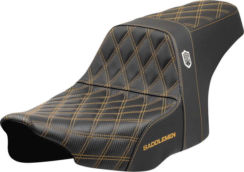 SADDLEMEN Pro Series SDC Performance Seat - Gold Stitching - w/o Backrest - FLT/FLH '23-'24 SC82307D7