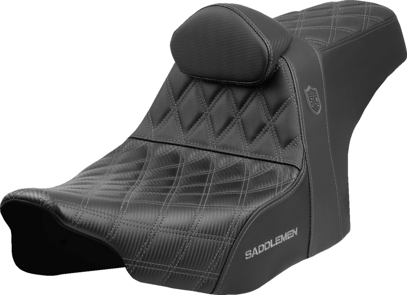 SADDLEMEN Pro Series SDC Performance Seat - Gray Stitching - w/ Backrest - FLT/FLH '23-'24 SC82307DB2