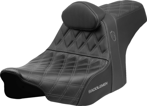 SADDLEMEN Pro Series SDC Performance Seat - Gray Stitching - w/ Backrest - FLT/FLH '23-'24 SC82307DB2