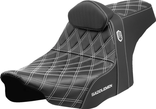 SADDLEMEN Pro Series SDC Performance Seat - White Stitching - w/ Backrest - FLT/FLH '23-'24 SC82307DB6