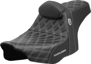 SADDLEMEN Pro Series SDC Performance Seat - Silver Stitching - w/ Backrest - FLT/FLH '23-'24 SC82307DB5