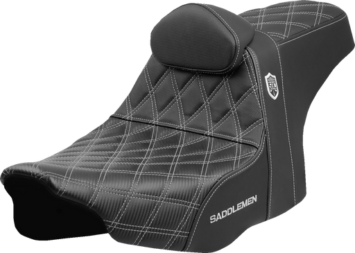 SADDLEMEN Pro Series SDC Performance Seat - Silver Stitching - w/ Backrest - FLT/FLH '23-'24 SC82307DB5