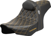 SADDLEMEN Pro Series SDC Performance Seat - Gold Stitching - w/ Backrest - FLT/FLH '23-'24 SC82307DB7