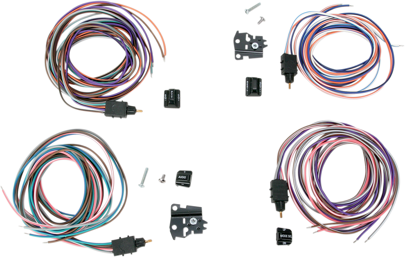 DRAG SPECIALTIES Replacement Radio/Cruise Control Switch Kit with Wiring - Black